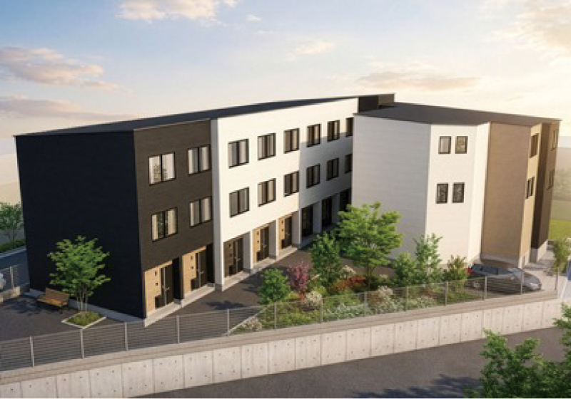 木造3階建てメゾネット MOK-TERRACE